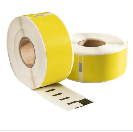 Dymo 11355 / S0722550 Geel compatible labels, 19 mm x 51 mm, 500 etiketten per rol, wit, permanent