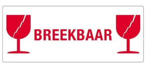 Euro-Label Breekbaar Sticker Rood
