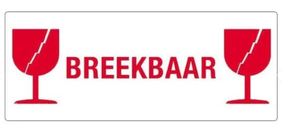 Euro-Label Breekbaar Sticker Rood