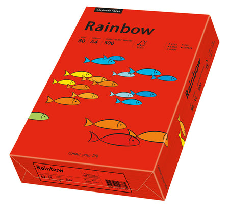 Euro-Label BV Rainbow A4 80 gram dieprood, pak 500 vel