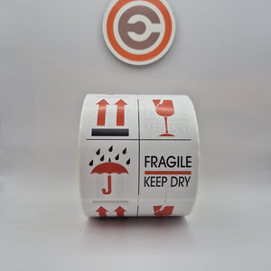 Euro-Label Fragile/This Side Up/Keep Dry Sticker