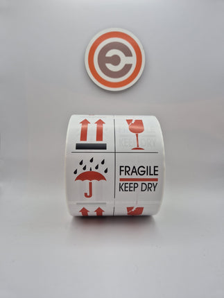 Euro-Label Fragile/This Side Up/Keep Dry Sticker