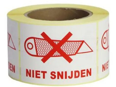 Euro-Label 'Niet Snijden' Sticker Rood/Wit