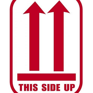 Euro-Label Rol met 500 stickers "This side up" (Rood/Wit)