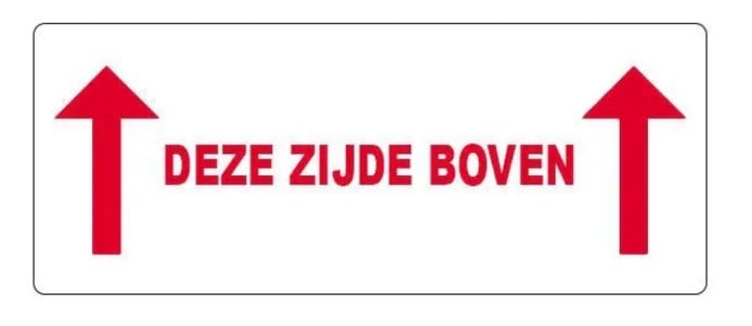 Euro-Label 'This Side Up' Sticker Rood/Wit
