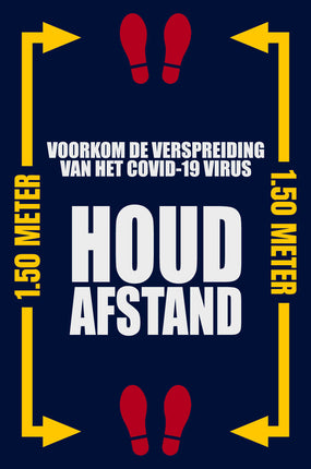 Euro-Label Vloermat met Covid-19 informatieteksten