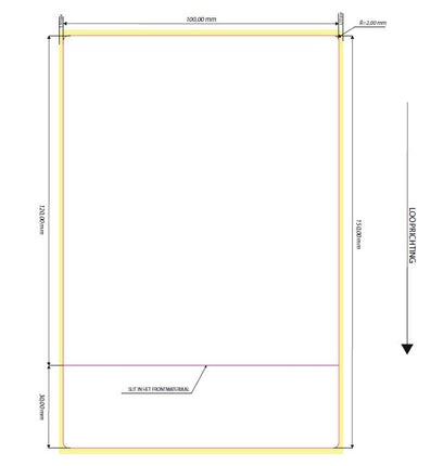 10 rollen labels - 100x150 met horizontale slit op 30mm.