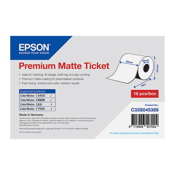 Epson Bon- / Voucher Rol | 80mm x 50m
