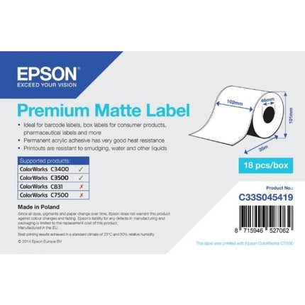 Epson Premium Matte Labelrol | 102 mm x 35 m