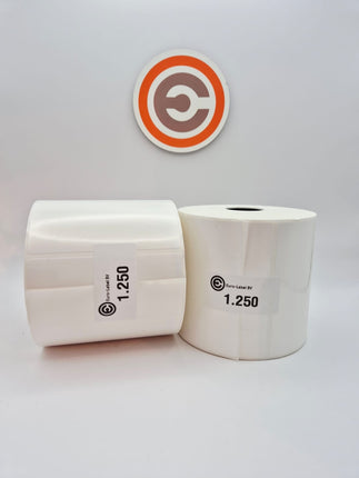 Euro-Label 90 x 40mm PP White Gloss Euro-Labels 1250 per rol
