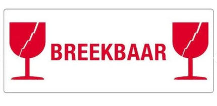 Euro-Label Breekbaar Sticker Rood