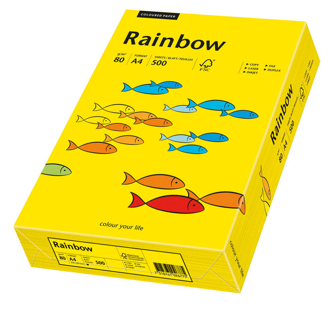 Euro-Label BV Rainbow A4 80 gram diepgeel, pak 500 vel