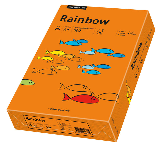 Euro-Label BV Rainbow A4 80 gram dieporanje, pak 500 vel