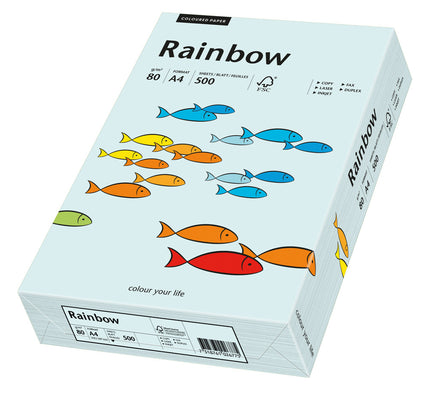 Euro-Label BV Rainbow A4 80 gram lichtblauw, pak 500 vel