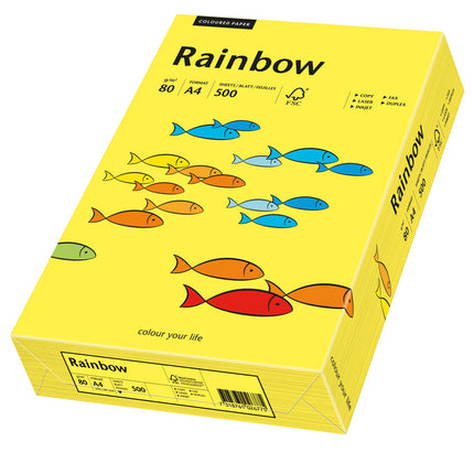 Euro-Label BV Rainbow A4 80 gram middelgeel, pak 500 vel