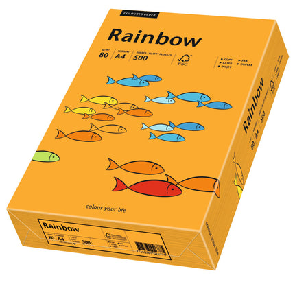 Euro-Label BV Rainbow A4 80 gram oranje, pak 500 vel