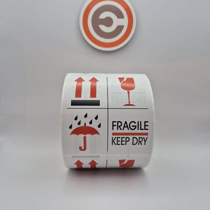 Euro-Label Fragile/This Side Up/Keep Dry Sticker