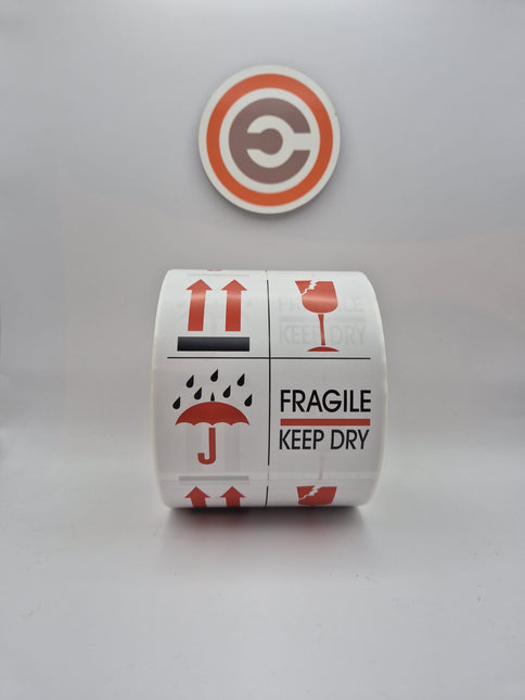 Euro-Label Fragile/This Side Up/Keep Dry Sticker