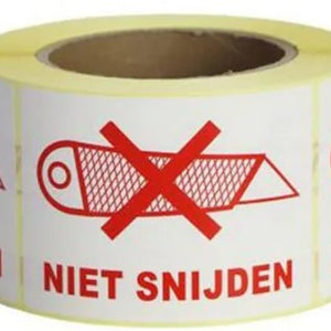 Euro-Label 'Niet Snijden' Sticker Rood/Wit