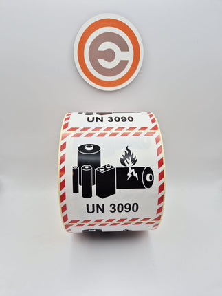 Euro-Label UN 3090 Etiket Lithium Batteries 100x100 mm - 1.000 stuks