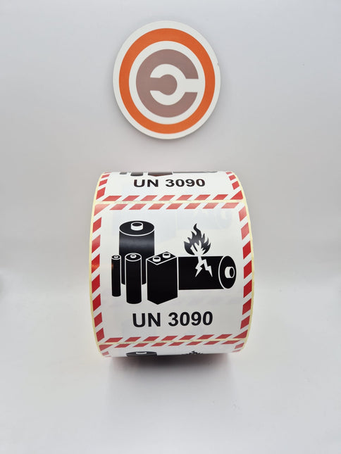 Euro-Label UN 3090 Etiket Lithium Batteries 100x100 mm - 1.000 stuks