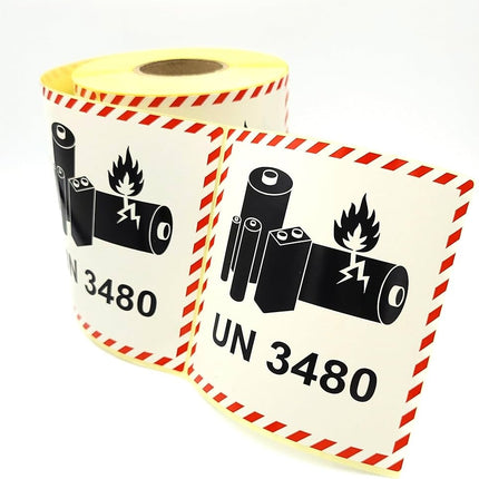 Euro-Label UN 3480 Etiketten Lithium Batteries 100x100 mm - 1000 stuks