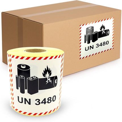 Euro-Label UN 3480 Etiketten Lithium Batteries 100x100 mm - 1000 stuks