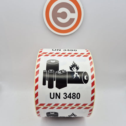 Euro-Label UN 3480 Etiketten Lithium Batteries 100x100 mm - 1000 stuks