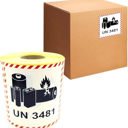 Euro-Label UN 3481 Etiket Lithium Batteries 100x100 mm - 1000 stuks