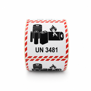Euro-Label UN 3481 Etiket Lithium Batteries 100x100 mm - 1000 stuks