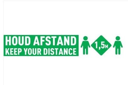 Euro-Label Vloer & Muur sticker - Houd Afstand - (535 x 100mm)