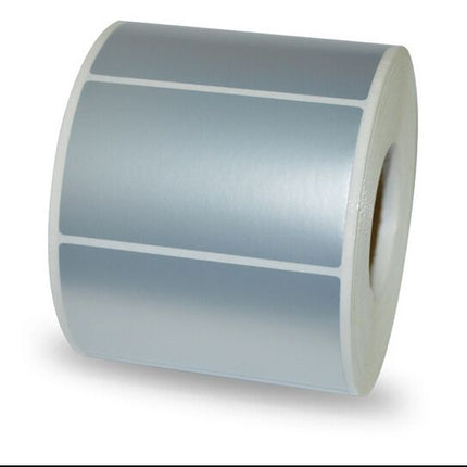 Mat Zilveren labels - 70x30mm - 2400/rol - kern 25mm