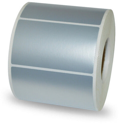 Mat Zilveren labels - 70x30mm - 2400/rol - kern 25mm