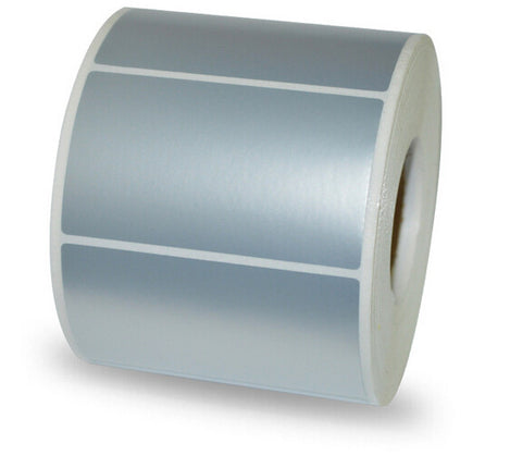 Mat Zilveren labels - 70x30mm - 2400/rol - kern 25mm