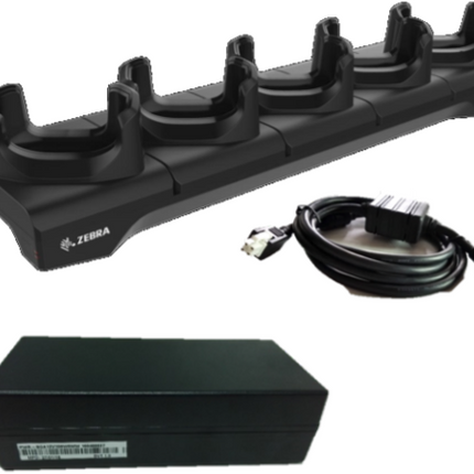 Zebra Oplaad-/communicatiestation voor TC5x 5 slots ethernet (incl voeding en kabel)