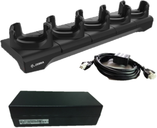Zebra Oplaad-/communicatiestation voor TC5x 5 slots ethernet (incl voeding en kabel)